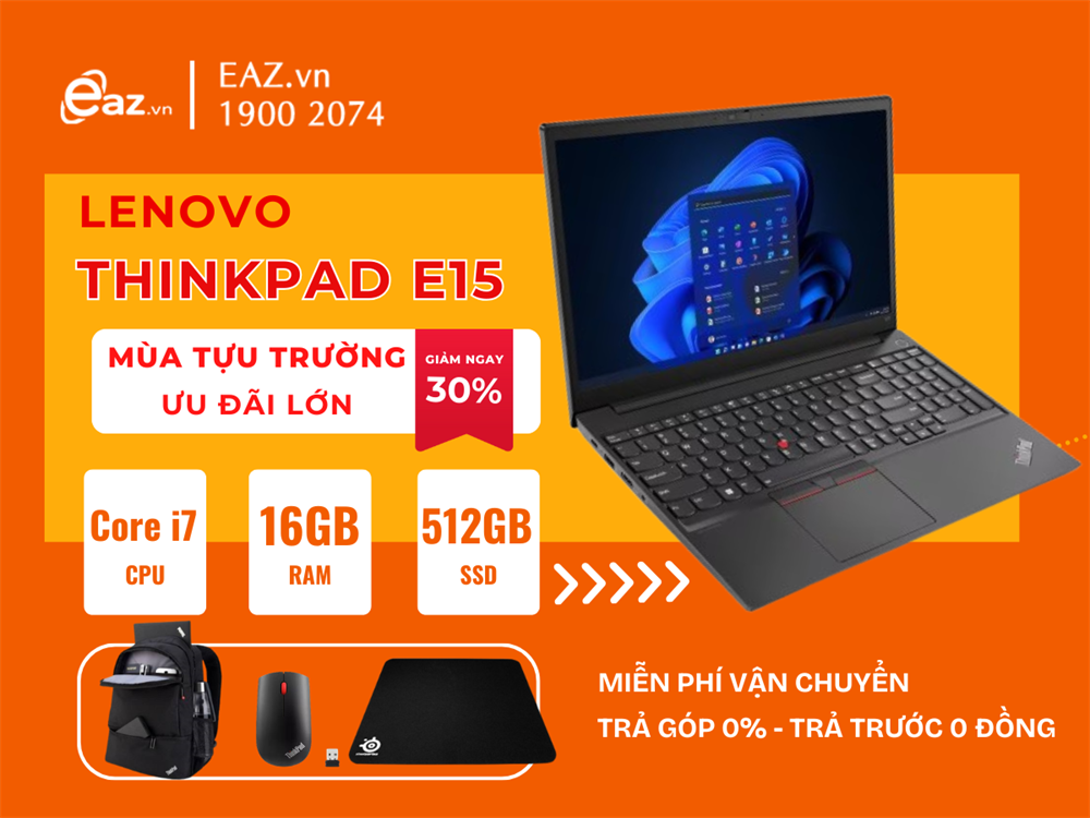 Lenovo ThinkPad E15 Gen 4 (21E600CMVA) | Intel&#174; Alder Lake Core™ i7 _ 1255U | 8GB | 512GB SSD PCIe Gen 4 | Intel&#174; Iris&#174; Xe Graphics | 15.6 inch Full HD IPS | Finger | IR Camera | LED KEY | 0922F