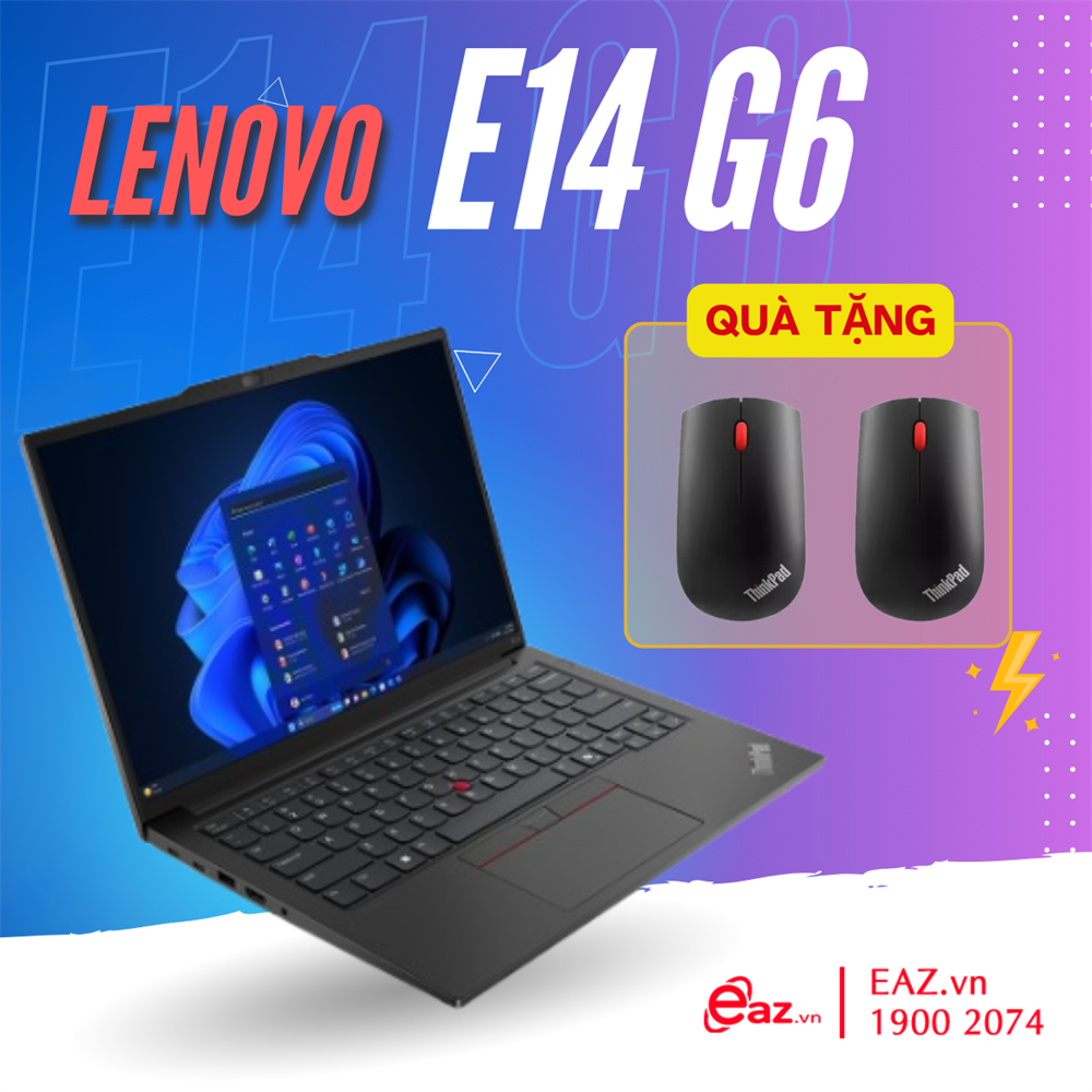 Lenovo ThinkPad E14 Gen 6 (21M7004XVA) | Intel&#174; Core™ Ultra 7 155H | 16GB | 1TB SSD PCIe | Intel&#174; Arc™ Graphics | NPU Upto 11 TOPS | 14 inch WUXGA IPS | IR Camera | Finger | LED KEY | NoOs | Black | 0625